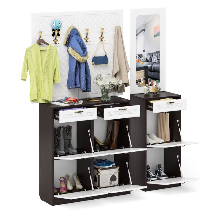 Прихожие, Прихожая П-6 № 6 МДФ фрезеровка ромб