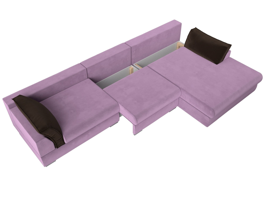 Диваны угловые в гостиную, Угловой диван Пекин Long угол правый, НПБ, микровельвет