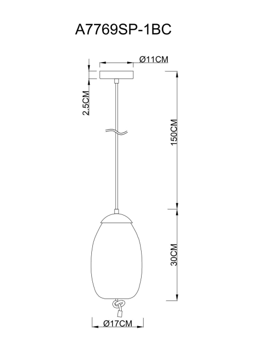 Светильник подвесной, Подвесной светильник CODY 17см