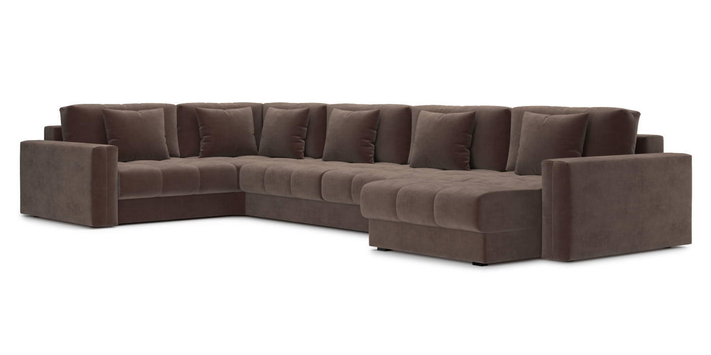 Диваны угловые в гостиную, Диван П-образный Кастел