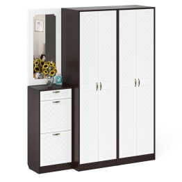 Модульная мебель в прихожую П-6 № 14 МДФ фрезеровка ромб