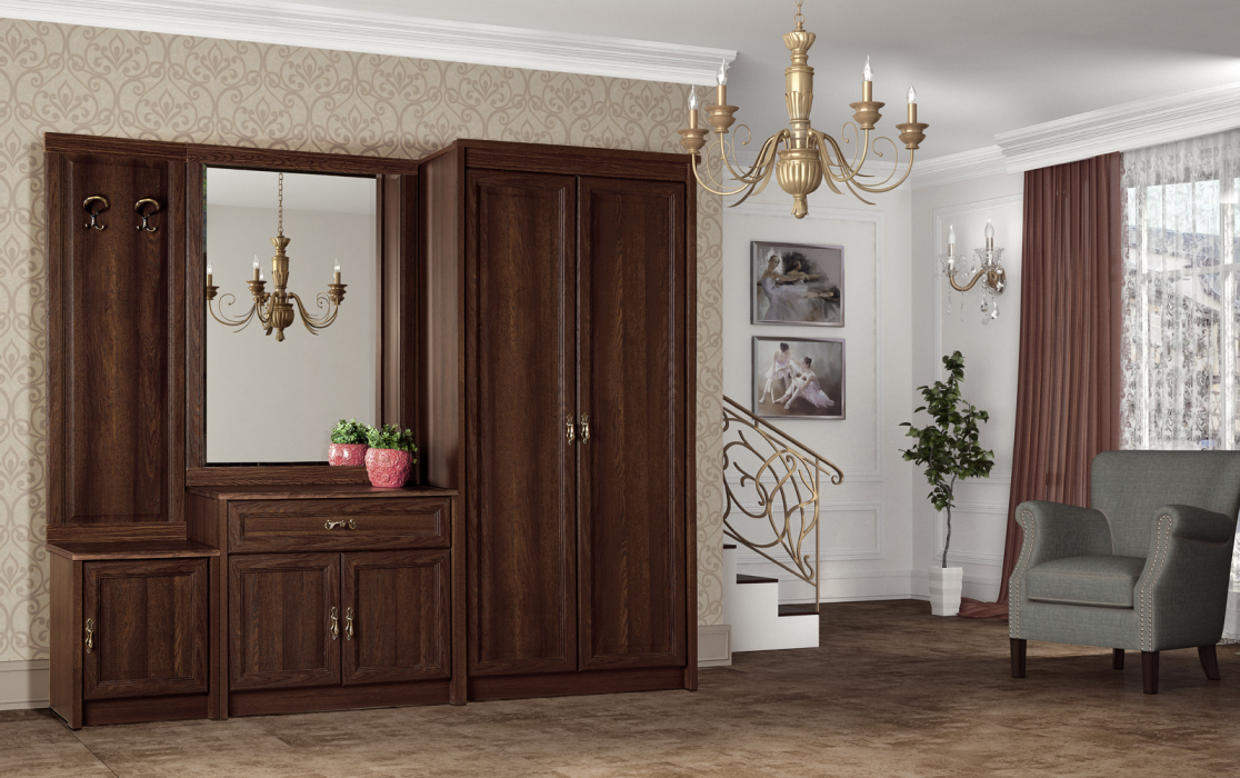 Шкафы распашные, Шкаф для одежды Флоренция 640, 2-х дверный, дуб оксфорд