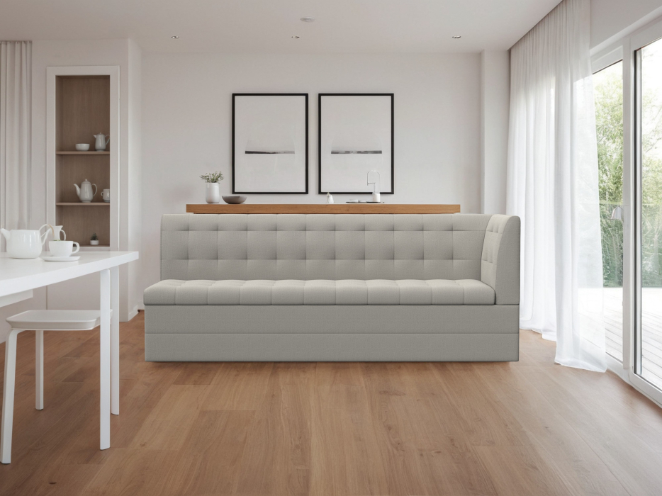 Диваны угловые кухонные, Диван кухонный Бриз с углом справа, рогожка Амур