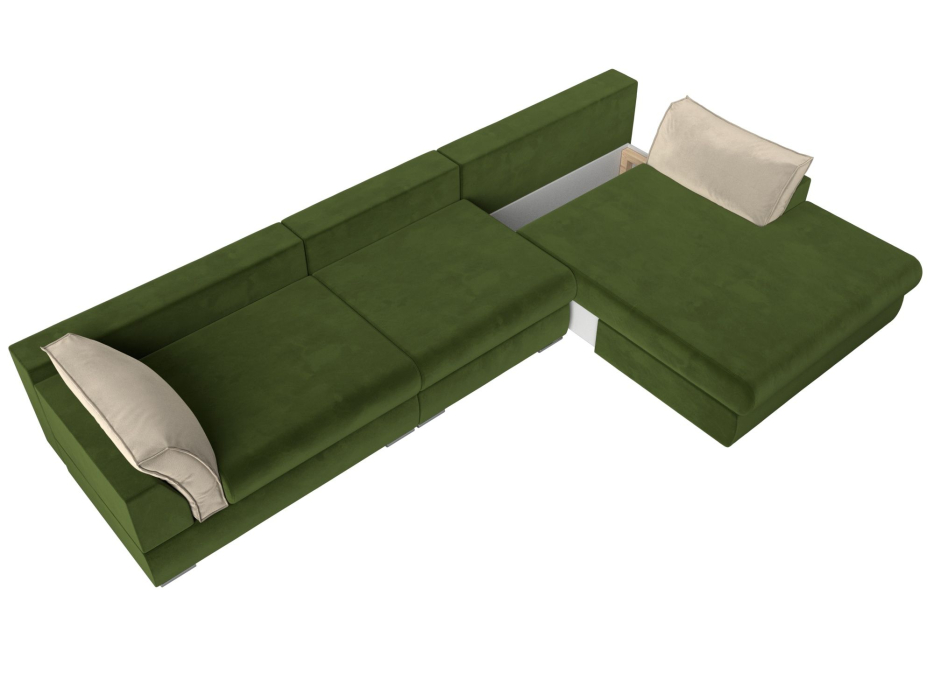 Диваны угловые в гостиную, Угловой диван Пекин Long угол правый, НПБ, микровельвет