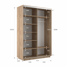 Шкаф-купе Экспресс 2-х дверный Фотопечать Ленты Стекла 120х60х240
