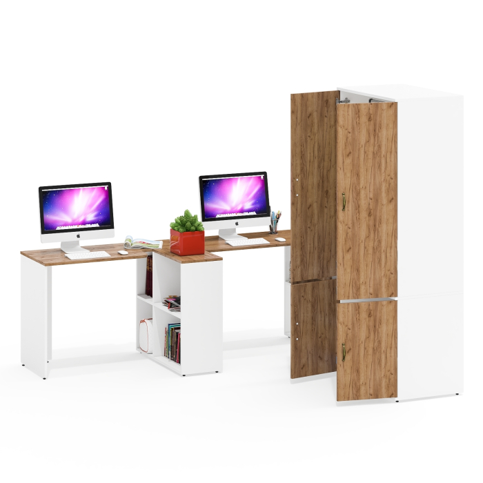 Домашние кабинеты, Корпусная мебель для домашнего кабинета для двоих Лидер-8 № 32