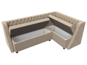 Кухонный угловой диван Лофт правый угол, велюр