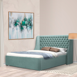 Кровать с мягким изголовьем Пандора 1400, микровелюр