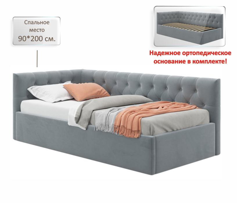 Мягкая кровать, Мягкая кровать-тахта Afelia 900 с ортопедическим основанием