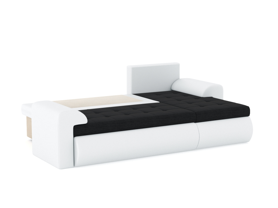 Диваны угловые в гостиную, Диван-кровать угловой Кормак с подлокотниками, рогожка +кож. зам.