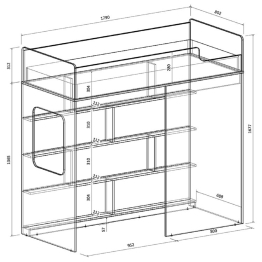 Двухъярусная кровать Легенда CC603-606 75х175