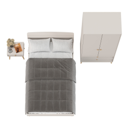 Шкаф 2-х дверный с кроватью Афина 1200 и прикроватной тумбочкой