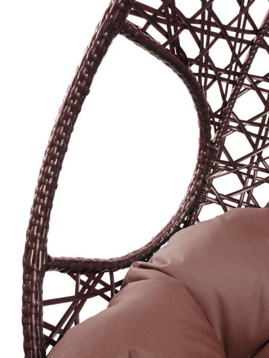 Кресла, Подвесное кресло ДЛЯ ДВОИХ ЛЮКС с ротангом коричневое