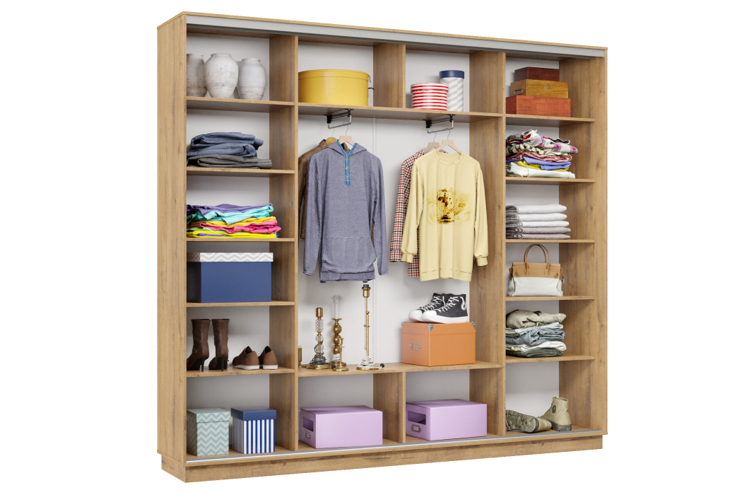 Шкафы-купе 3-х дверные, Шкаф-купе Премьер Лайт 59 (11;08;11) трехдверный