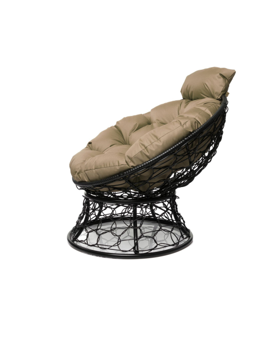 Кресла, Кресло ПАПАСАН мини с ротангом чёрное