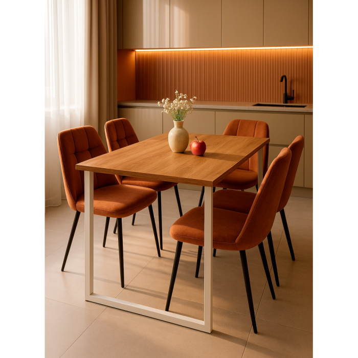 Обеденные столы, Деревянный стол Лиман 140 x 80 (белые ноги)