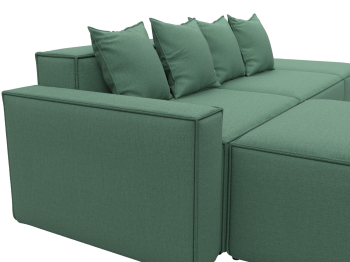 Диван угловой модульный Лига-063 угол левый, рогожка Амур