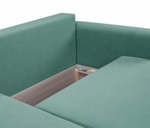 Диван угловой еврокнижка со спальным местом Мэдисон, микровелюр