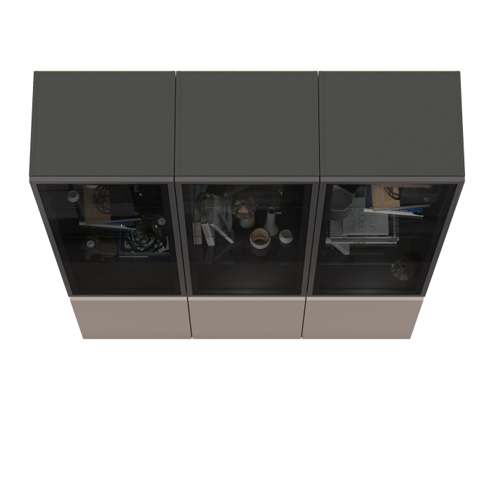 Шкафы распашные, Горка в гостиную с с тремя стеклянными дверками Сидней 13.201