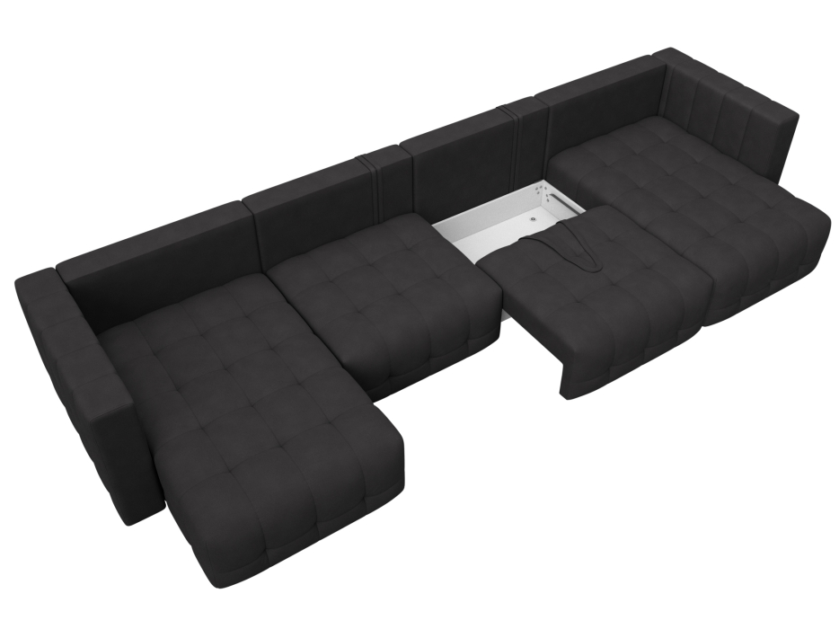 Диваны еврокнижки, Диван П-образный Лига-052 НПБ Лонг, замша JOLY