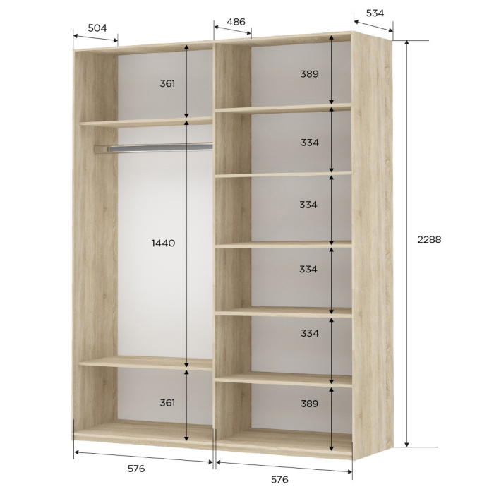 Шкафы-купе 2-х дверные, Шкаф-купе Прайм 2-х дверный Стекла пудра/Доводчики 120х57х230