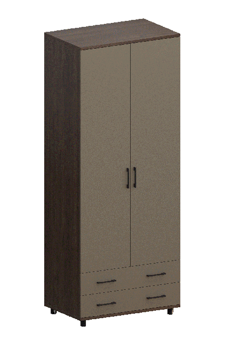 Шкафы двухстворчатые, Модульная система Грейс Шкаф ШК-5005  Гикори Джексон Темный