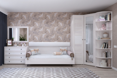 Стеллаж угловой Парма Нео, ясень анкор светлый