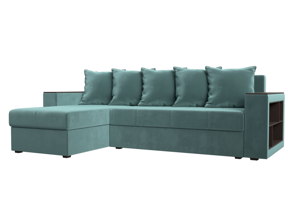 Диваны угловые в гостиную, Диван угловой Дубай Лайт, велюр, левый угол