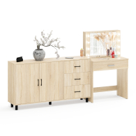 С зеркалом, Комод-тумба 123-1604 и туалетный столик с подсветкой СТ-4