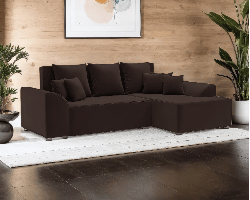 Диваны угловые в гостиную, Диван Каскад Правый угол (Велюр)