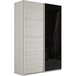 Шкаф-купе Прайм 2-х дверный ДСП/Стекло черное/Доводчики 140х57х230