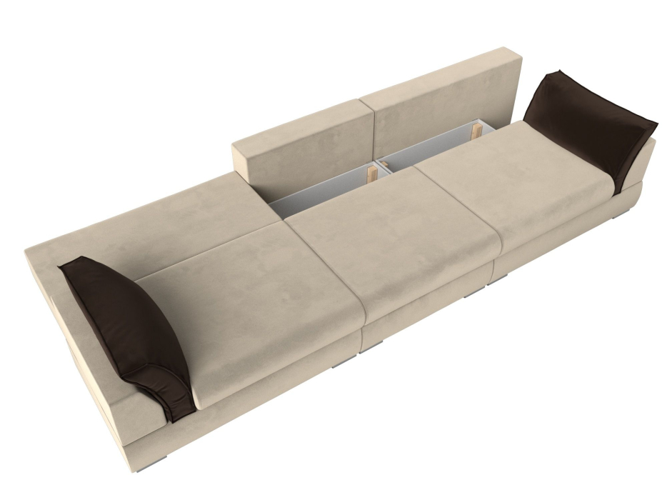 Диваны с ящиком для белья, Прямой диван Пекин Long, микровельвет