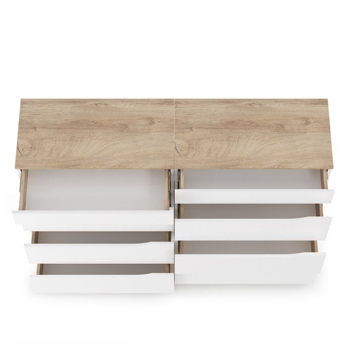 Комоды, Два комода Муссон белый/дуб эндгрейн элегантный