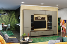 Стенки для гостиной, Модульная гостиная Грейс композиция 6  Гикори Джексон Темный