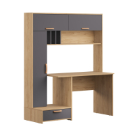 Прямые компьютерные столы, Стол письменный Лайт 03.243 Н, гикори рокфорд натуральный, темно-серый