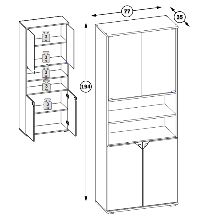 Стеллажи, Шкаф Бостон 13.156