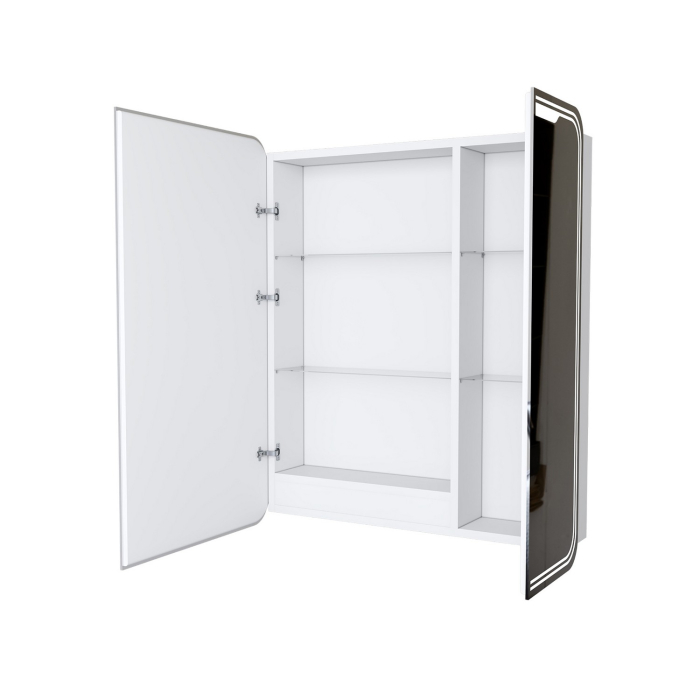 Шкафы с зеркалом, Зеркало шкаф ВИКТОРИЯ 700*800 (ШВ) 2 створки, левый, сенсорный выкл, светодиодная подсветка