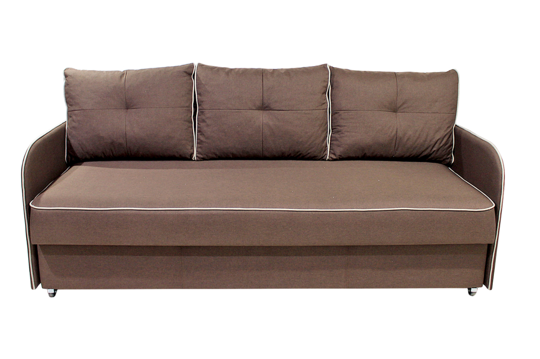 Диваны еврокнижки, Прямой диван Лозанна феникс дарк браун/феникс бейдж (НПБ)