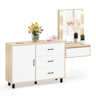 Туалетные столики, Комод с дверками и ящиками 122-1204 и косметический столик навесной с подсветкой