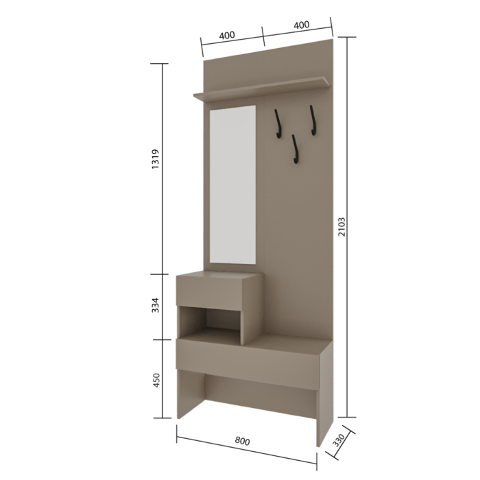 Прихожие, Прихожая Голд Бостон Вешалка В-1