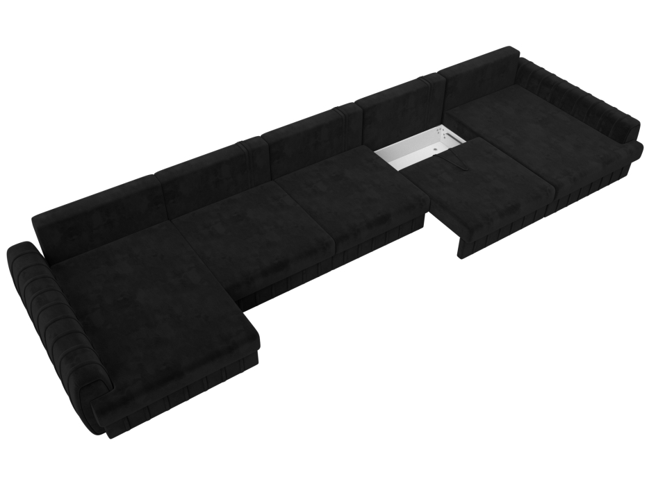 Диваны угловые в гостиную, Диван П-образный Лига-057 НПБ МегаЛонг, велюр SEVEN