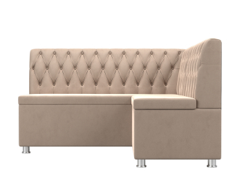 Кухонный угловой диван Мирта правый угол, велюр