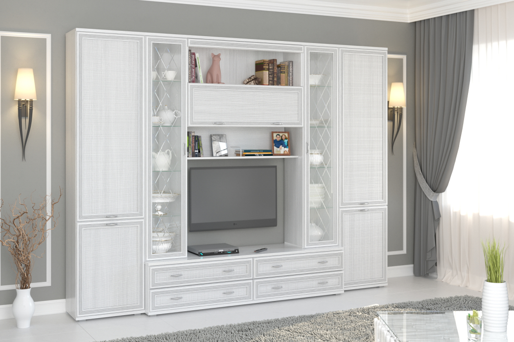 Стенки для гостиной, Модульная гостиная Карина композиция 19