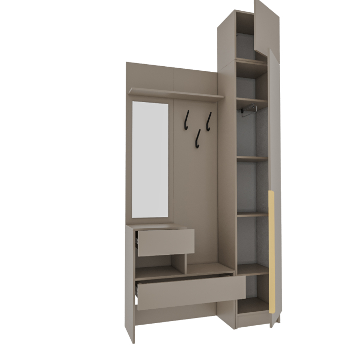 Прихожие, Прихожая Голд Бостон вешалка В1 с пеналом и антресолью