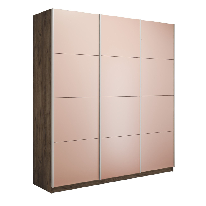 Шкафы-купе 3-х дверные, Шкаф-купе Эста 3-х дверный Стекла пудра/Доводчик 270х66х240