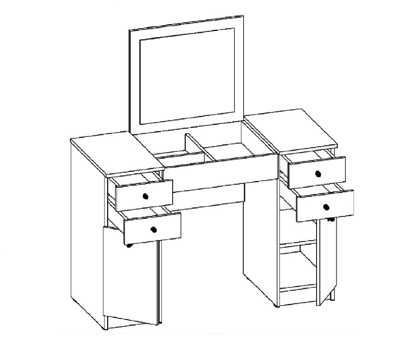 Зеркала в спальню, Туалетный стол ЛОТОС-4