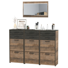 Три высоких обувницы с двумя ящиками каждая и зеркало Трувор