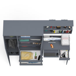 Шкаф-комод Мори МШ1200.1 со столом Мори МС-1 правый и полкой Мори 900