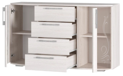 Комод Флорида ясень/белый																														