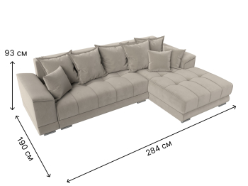 Угловой диван НордСтар правый угол, микровельвет